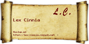 Lex Cinnia névjegykártya